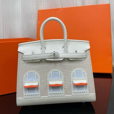 cheap quality Hermes Faubourg Birkin Snow Alligator